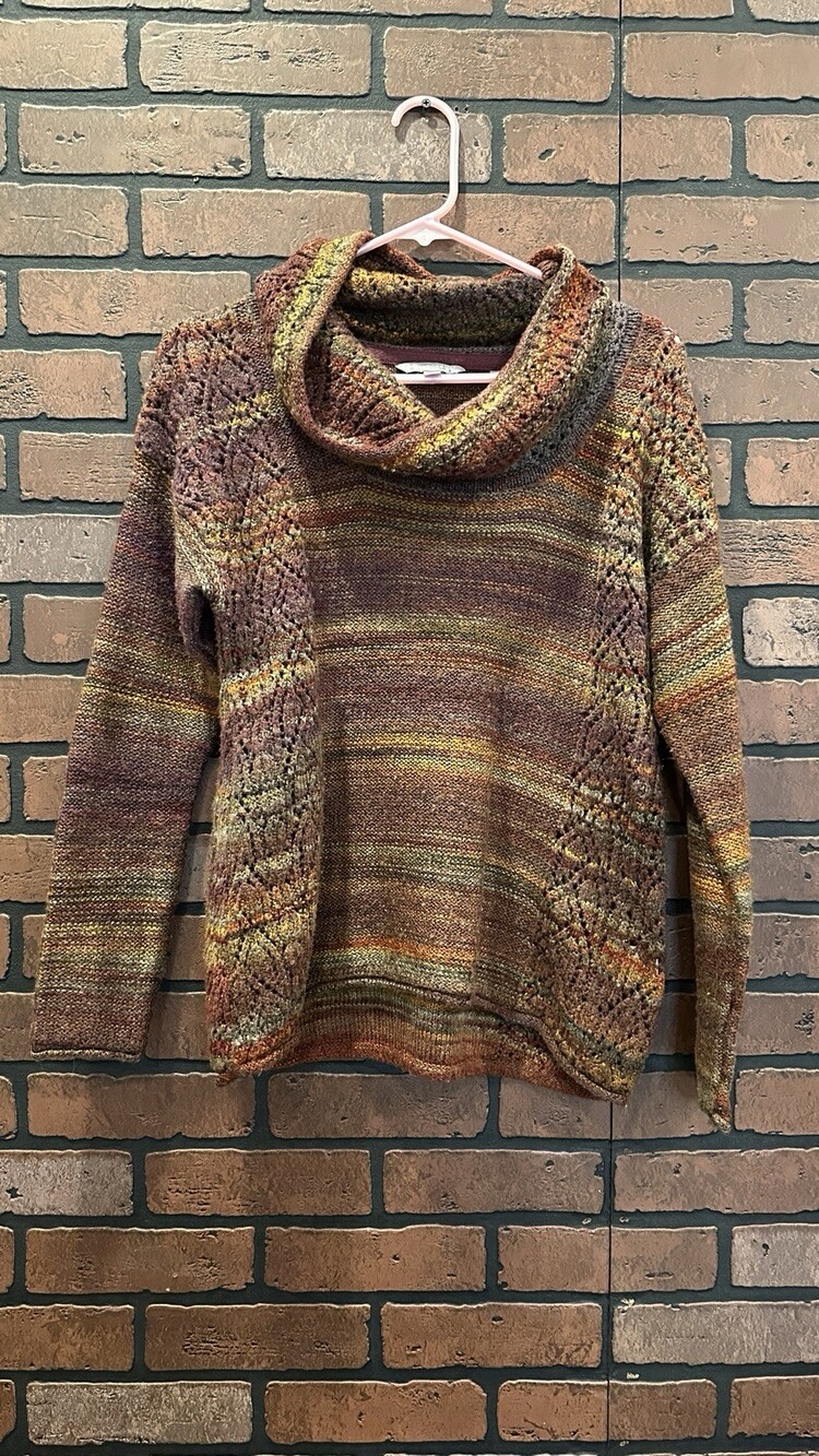 Royal Robbins Sophia Cowl Neck Sweater Loose Knit Earth Tones